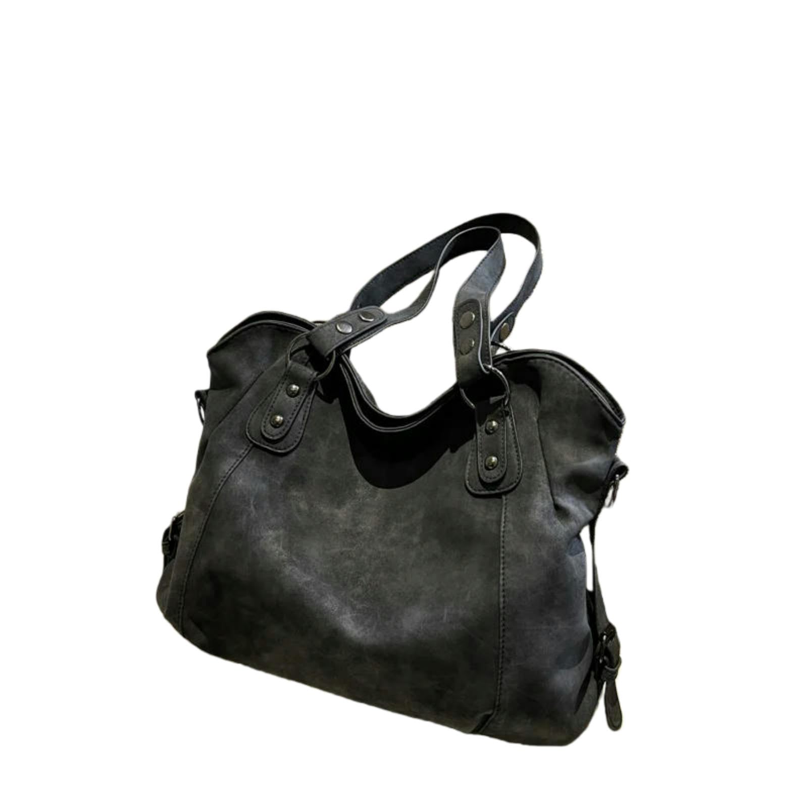Gyios Women's Black Bag Large-Capacity Handbag, Retro Luxury Shoulder Bag, Vintage Crossbody And Messenger Purse-37Cm14cm30cm