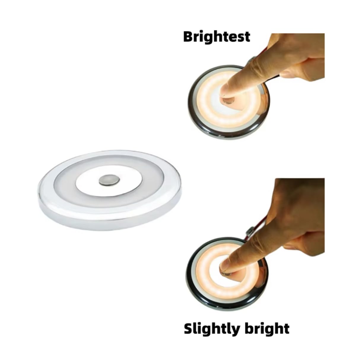 Plafonnier LED pour Camping-Car, 12V, 106mm, éclairage intérieur de Voiture, Interrupteur Tactile, intensité Variable, Lampe de Lecture pour Camping-Car, Bateau (Blanc Chaud 3 000 K)