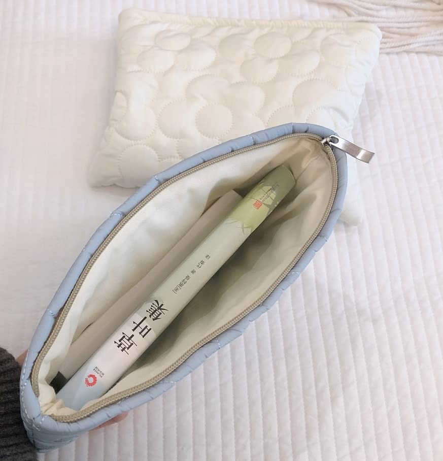 Miniatura 7 de Bolsa de maquillaje estética, bolsa de maquillaje pequeña para bolso, bolsa de pana para cosméticos para mujeres (verde)