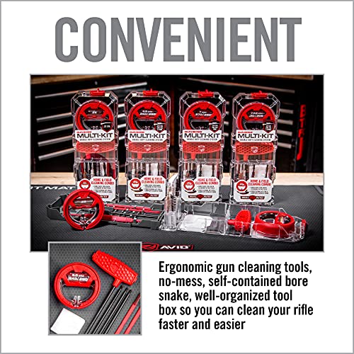 Real Avid Rifle Cleaning Kit for .22 Cal Rifles - Complete Gun Cleaning Kit with Gun Snake, Bore Brush Set Cleaning Rod & Rifle Cleaning Accessories