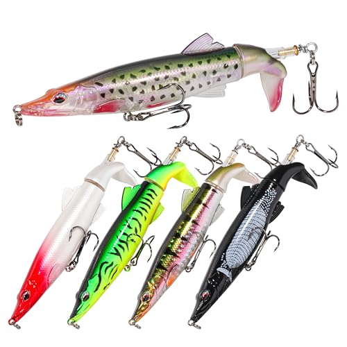 PROBITE Pike-Style Twin Prop Topwater Lure - Splashing Hard Body for...
