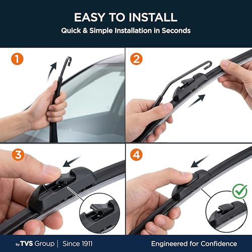 Image of myTVS Frameless Wiper Blade For Front Wind Shield | Size 17 inch Inches