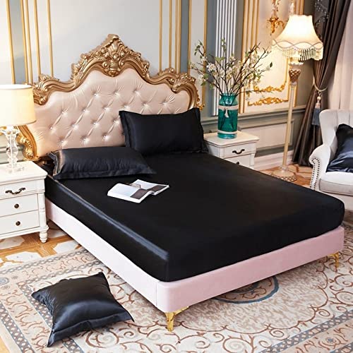 Drap de lit en satin anti-plis et taie d'oreiller pour éviter les cheveux emmêlés