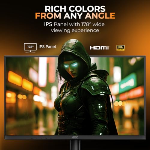 Image of AOC 24B30H2 24 Inch (23.8 inch) FHD IPS Monitor | 120Hz Refresh Rate | 1ms Response Time | Adaptive Sync | 3-Side Frameless | HDMI & VGA | Low Blue Mode | VESA Mount