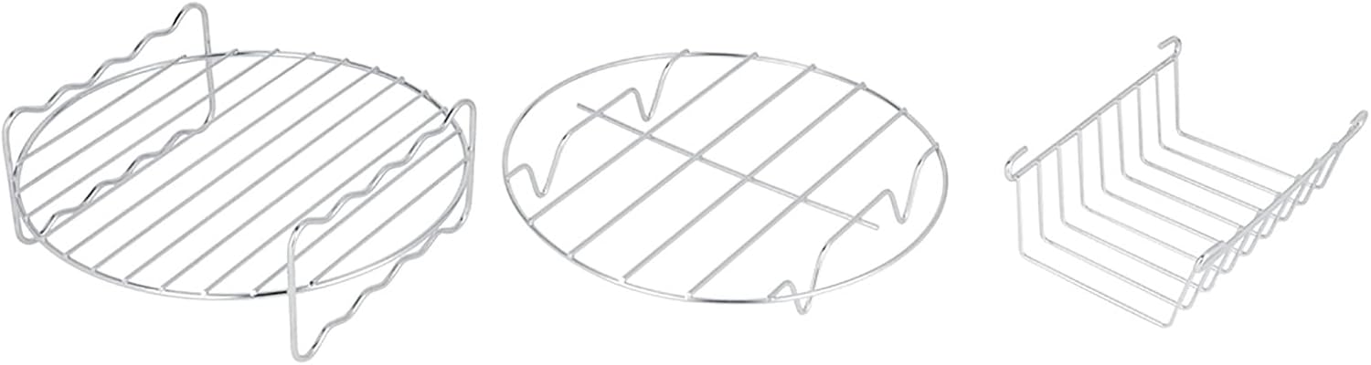 Air Fryer Accessories Set of 8, Deep Fryer Parts with Cake Barrel Pizza Pan Silicone Mat Grill Rack Dish Folder for Air Fryers Pressure Cooker
