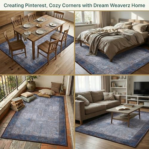 Image of Dream Weaverz Anti Slip Rectangular Carpet for Living Room & Hall | Silk | Flat Woven Soft Washable Floor Mat for Home, Bedroom Floor & Kitchen | Durable Anti Skid Rug for Daily Use (4 X 6) feet