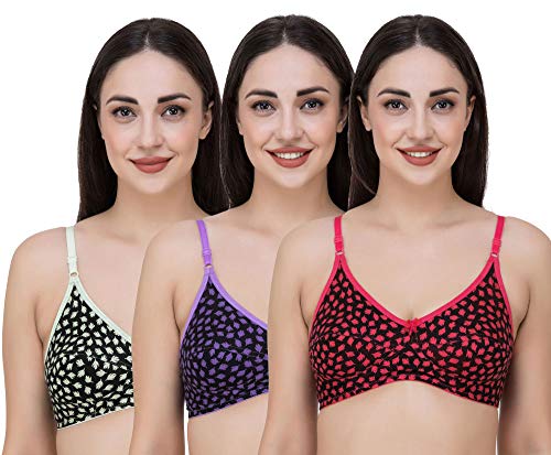 Image of Fasense Women's Cotton Leaf Print Medium Coverage Wire Free Non Padded Bra