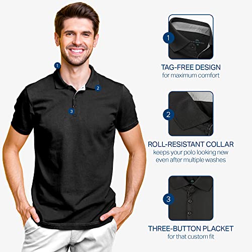 Mio Marino Golf Polo Shirts for Men - Dry Fit - Ultra-Thin Breathable Fabric2