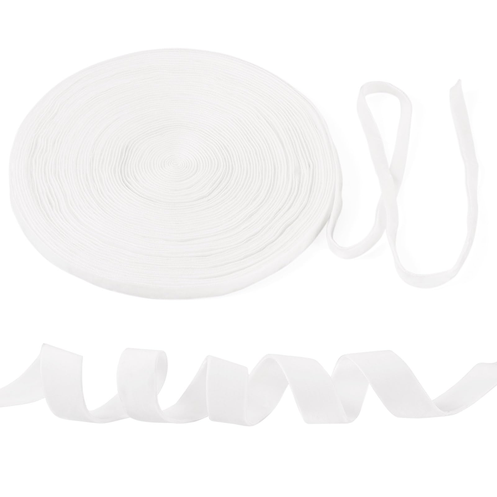 Spritewelry 20 Yards Velvet Ribbon 6mm White Vintage Double Side Velvet Ribbons for Gift Wrapping Christmas Party Decoration Wreath Crafts Bow Making - Image 2