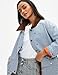 Kedera Women's Oversized Denim Jacket Casual Striped Jean Jacket Long Sleeve Fall Shacket Barn Coat with Pockets 2024
