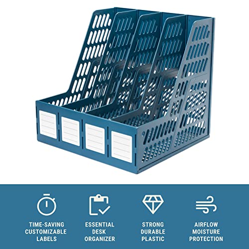 Alfion Magazine File Desk And Classroom Organizer Navy And 3X5 Index Card Holders, Holds Up To 250 Flash Cards, Study Notes (Variety Pack) #TOP4