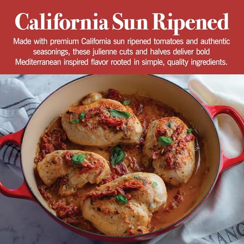 Image of Bella Sun Luci Sun Dried Tomatoes with Zesty Peppers Julienne Cut, Mediterranean Style Sun‑Ripened Tomatoes with Bold Spicy Pepper Flavor, Kosher, Vegan, Gluten‑Free, Premium Ingredient for Pasta, Salads & Sandwiches