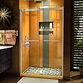 DreamLine Sapphire 44-48 in. W x 76 in. H Semi-Frameless Bypass Shower Door in Brushed Nickel, SHDR-6348762-04