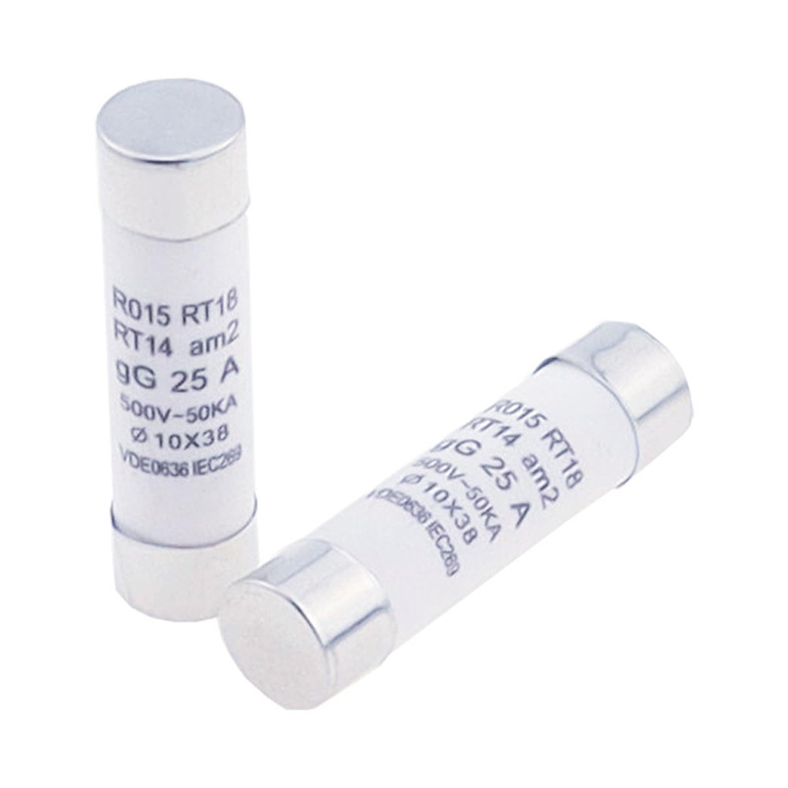 10 x 38 bezpieczników ceramicznych do szybkiego przedmuchiwania 10 x 38 mm 500 V 1 A 2 A 3 A 4 A 5 A 6 A 8 A 10 A 16 A 20 A 25 A 32 A RO15 RT14 RT18 (1A, 10 szt.)