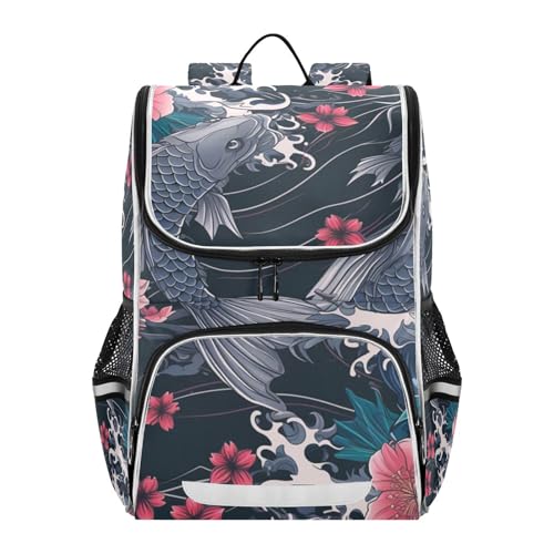Mochila infantil pez koi para el colegio y viajes escolares seguros