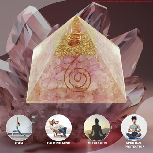 Image of Rose Quartz Pyramid | 2-Inch | Natural Rose Quartz Crystal Pyramid for Love, Emotional Healing, and Harmony | Perfect for Meditation and Gifting |