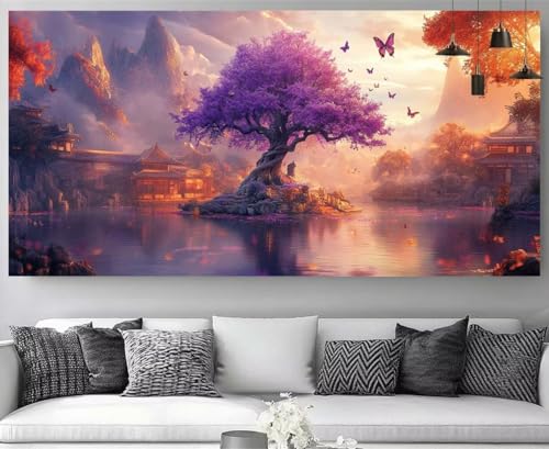 Diamond Painting Japon Montagnes 30x60cm M-Y692 : Kit Broderie Diamant Complet pour Enfant et Adulte