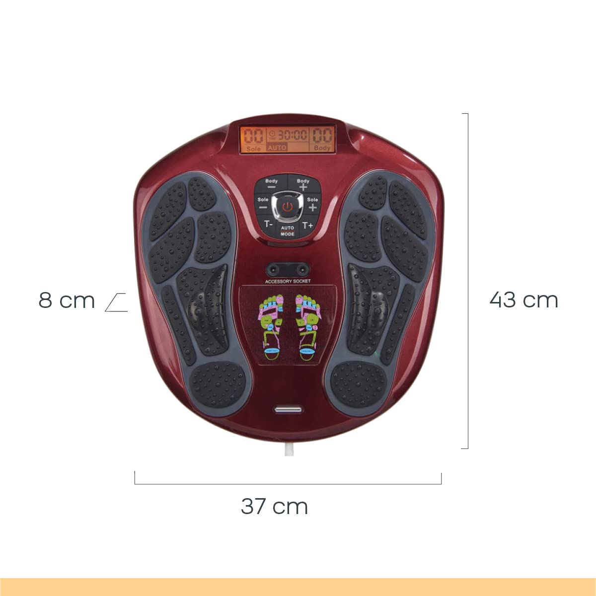 Circulation Maxx Reflexology, stimulateur musculaire électrique avec réflexologie du pied - 99 niveaux d'intensité et 6 modes de massage - Appareil TENS, 4 coussinets en gel, télécommande