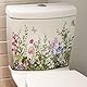 Grüne Pflanze Blätter Blumen WC Aufkleber Selbstklebend Badezimmer Wandaufkleber Grünes Blatt Floral Toilettendeckel Abziehbilder Badezimmer Spülkasten Dekor DIY Deckel und WC Aufkleber Deckel
