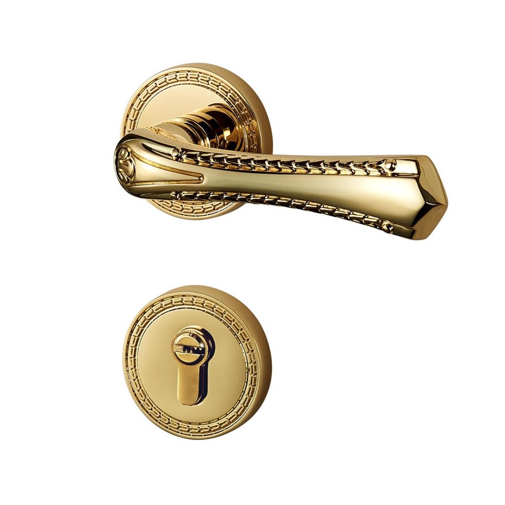 MOBYGKFY All Copper Interior Door Lock Silent Universal Room Handle