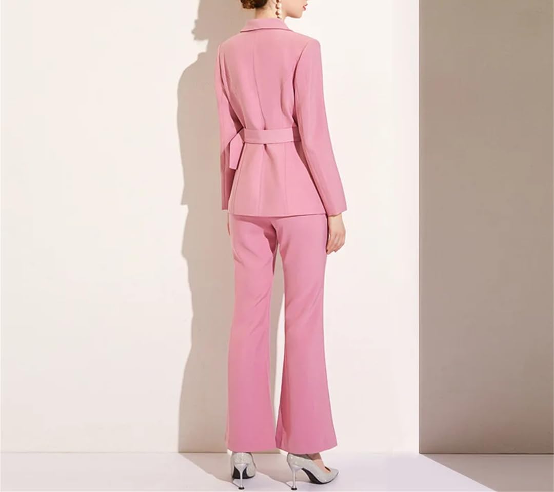 Conjunto de 2 piezas de blazer de negocios para mujer, elegante, delgado, formal, para la oficina, Pnnrk, S