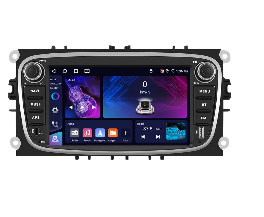 Autoradio Ford Focus Android 15 fini les câbles avec CarPlay sans fil