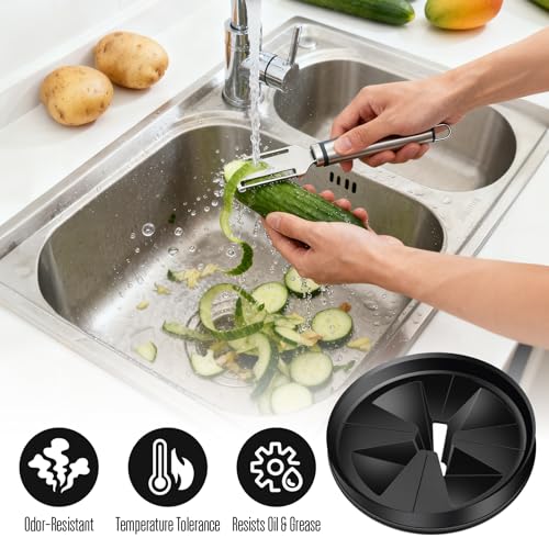 3 Pack Garbage Disposal Splash Guard - Sink Baffle 3 3/8\" QCB-AM for InSinkErator Evolution Series, Removable Garbage Disposal Rubber Drain Insert Quiet Collar Drain Plugs Garbage Disposer Accessories - Thumbnail 2
