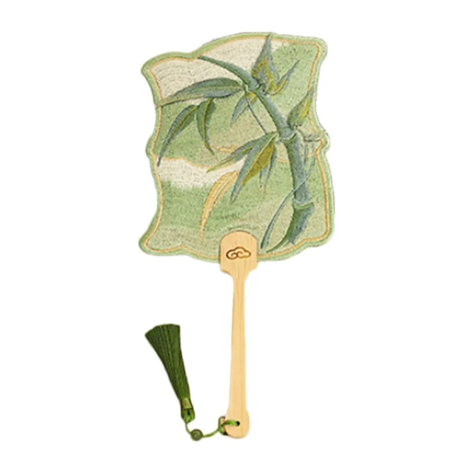 Éventail rond brodé lotus et papillon style chinois décoration de maison