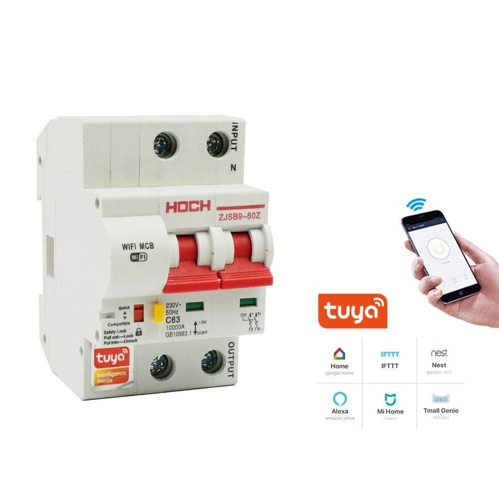 Disjoncteur WIFI Smart Timer Interrupteur à distance avec télécommande EWeLink App Smart Home, 16A, 2 pièces.