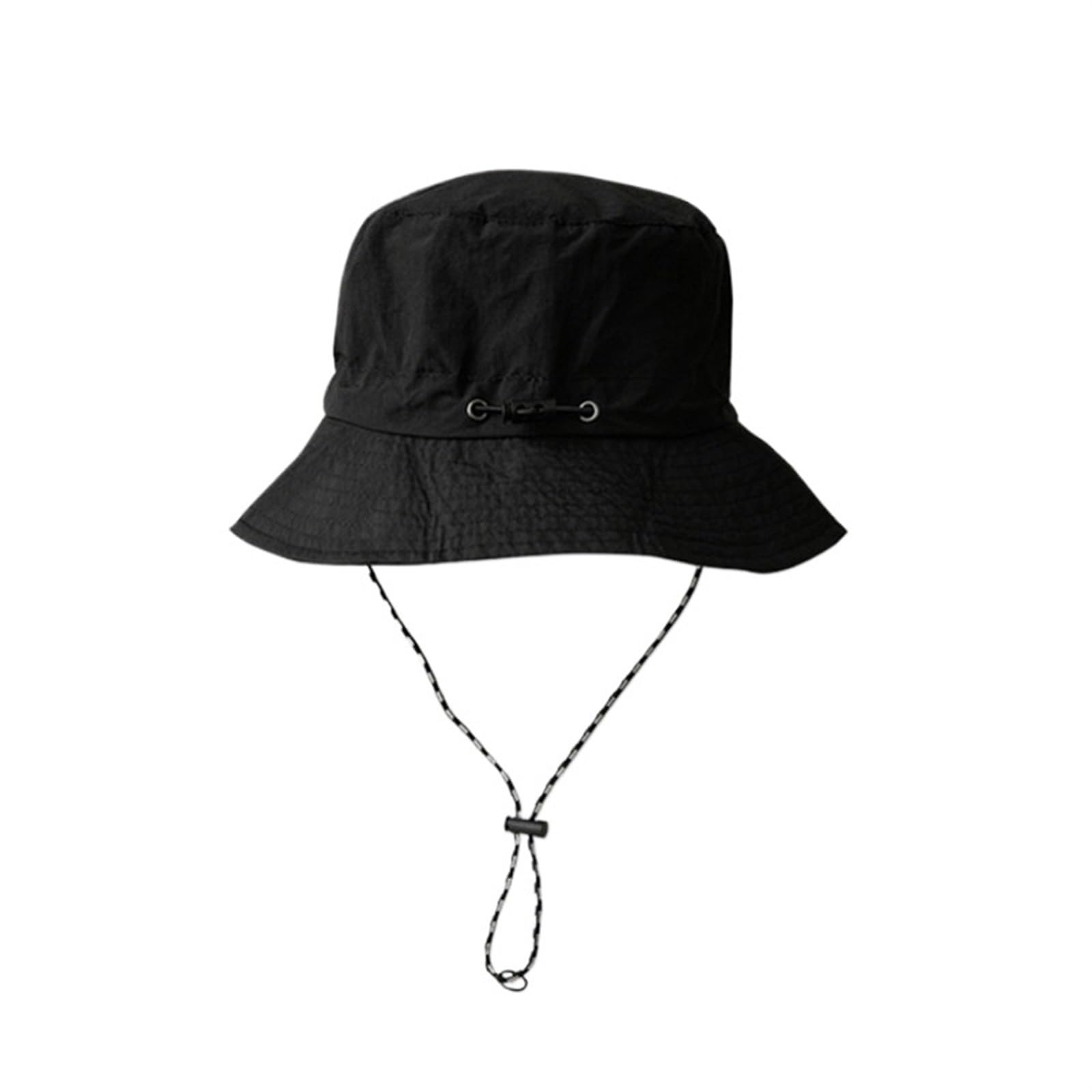 TRRYUIP Bucket Hat Quick Drying Fisherman Caps Women Men Summer Outdoor Beach Waterproof Camping Hiking Foldable Bucket Sunhats(Black)