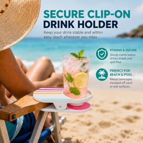Clip-On Cup Holder for Beach Chair Drink Clamp - 4