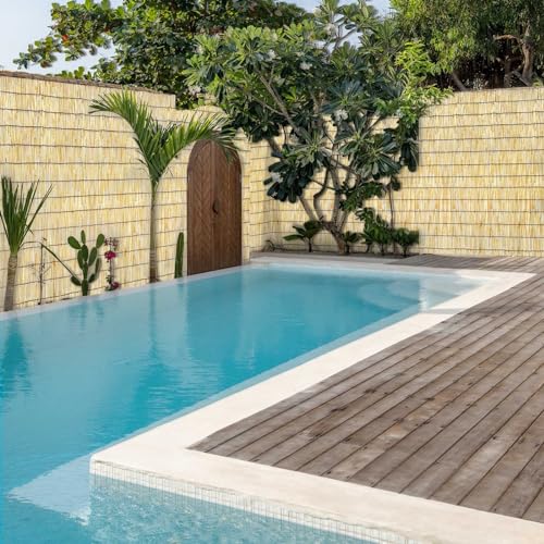 Valla de bambú natural para jardín enrollable y protector de privacidad 5