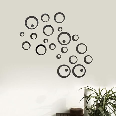 Amazon Cugbo ウォールステッカー アクリル 壁掛け インテリア ミラー シール ウォール ステッカー 壁飾り Diy 3d 立体 部屋飾り 居間 オフィス おしゃれ ブラック ウォールステッカー オンライン通販