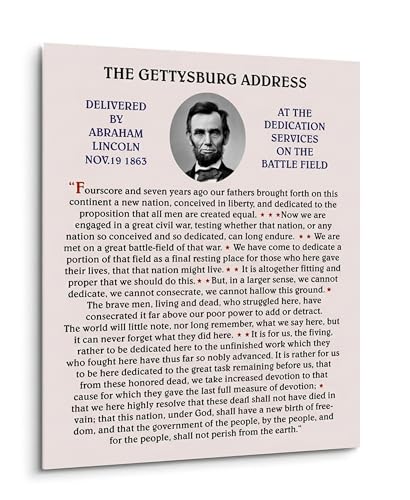 Abraham Lincoln Gettysburg Address Wall Art Print | Unframed 8x10 Inch Historical Poster | American History Decor for Home, Office & Classroom | Patriotic Lincoln Speech Art | Great Gift for History Lovers