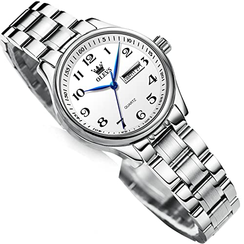 Image of OLEVS Luxury Ladies Watches,Women's Watch with Day and Date,Female Watch for Small Wrist,Gold Stainless Steel Watches for Women,Easy Read Ladies Wrist Watches Waterproof(Adjustable Strap