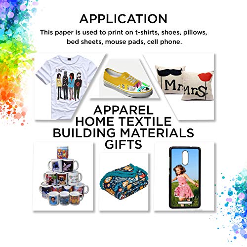 Sublimation Paper A4 Size 8.5X11 Inches - 100 Sheets - 120 Gsm - Compatible With Any Inkjet Printer With Sublimation Ink - Extremely Fast Dry #TOP6