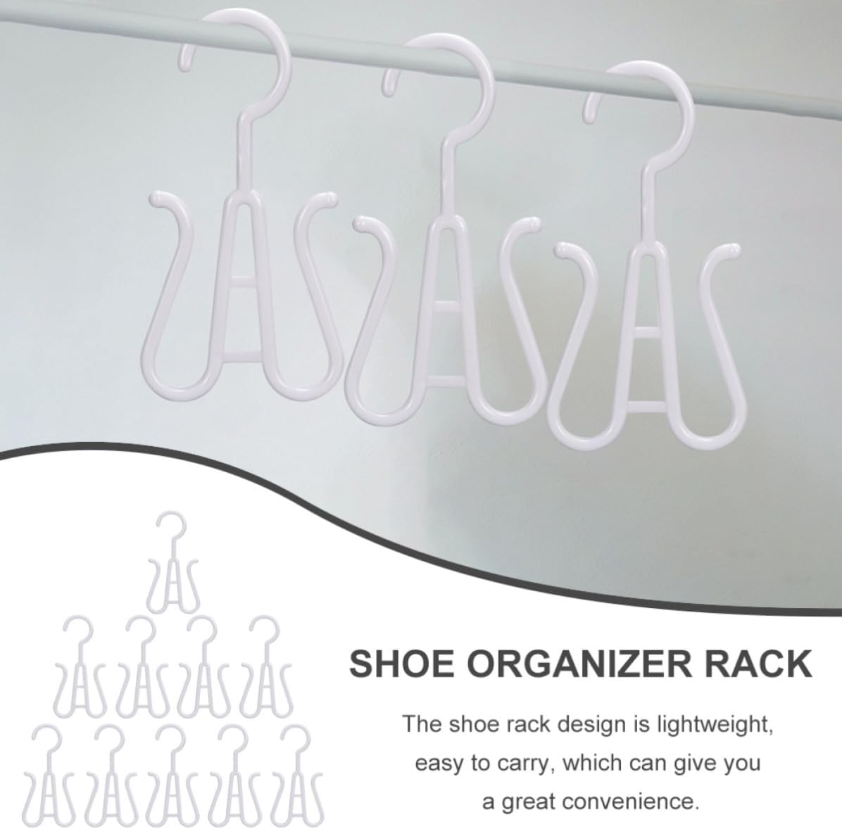 VALICLUD 10 Piece Plastic Shoes Hanger Hook Organizer for Hanging Storage