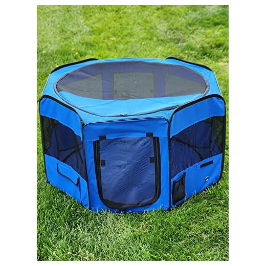 ToysOpoly 45" Indoor/Outdoor Pet Playpen Cage. Best Exercise Kennel for Your Dog, Cat, Rabbit, Puppy, Hamster or Guinea Pig. Portable for Easy Travel. (Blue)