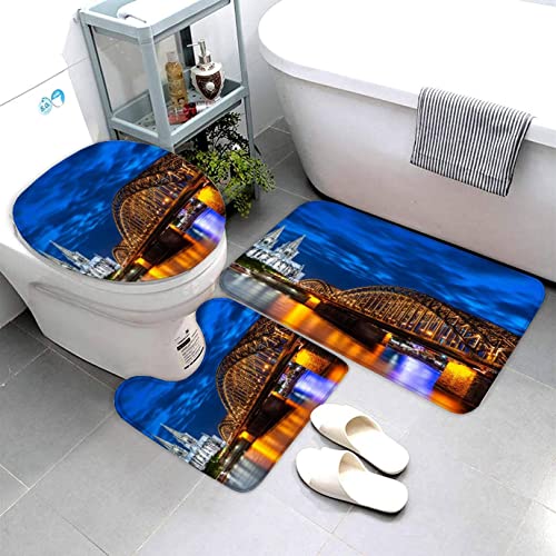 Badematten set 3D 40x60 Köln Am Rhein absorbierend 3-teiliges Badezimmerteppich-Set maschinenwaschbare weich badteppich… – Bild 5