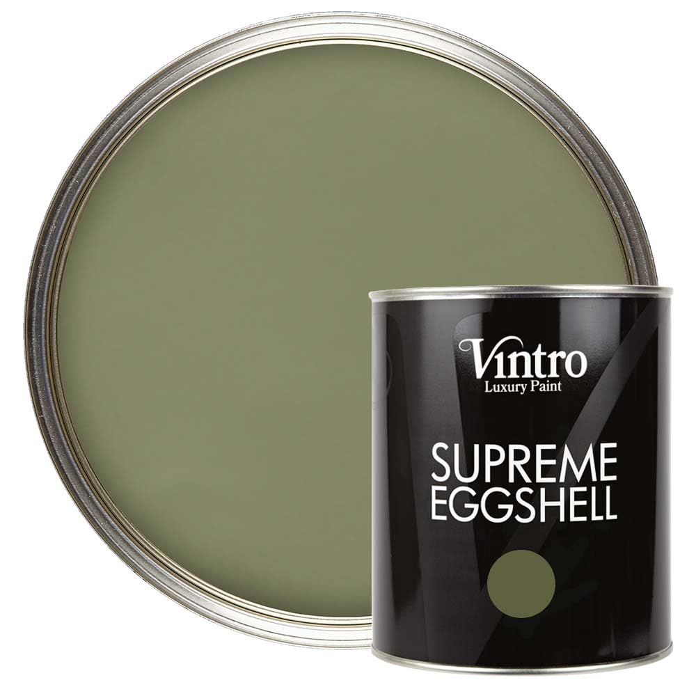 Vintro Paint Chiffchaff Green Eggshell Paint - 1L - Satin Finish - Interior/Exterior Walls, Woodwork, Metalwork