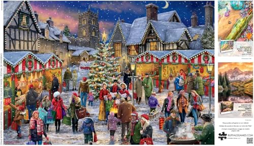 Buffalo Games - Winter Village Festival - Rompecabezas de 2000 piezas para adultos | Arte de ALI Corti, Intermedio a experto, Hecho en USA, Cartón reciclado, Incluye póster, Ideal para regalo miniatura 5