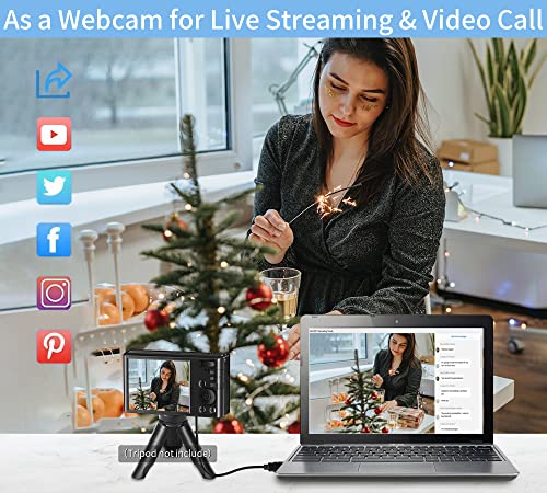 Saneen-Digital-Camera-4K-Cameras-for-Photography-48MP-Small-Compact-Kids-Digital-Camera-for-Teens-Elder-Beginners-32GB-SD-Card-and-2-Rechargeable-Batteries-for-Christmas-Birthday-Gifts-Black