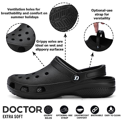 DOCTOR EXTRA SOFT Men's Classic Casual Clogs/Sandals with Adjustable Back Strap for Adult | Comfortable & Light Weight | Stylish & Anti-Skid | Waterproof & Daily Mules for Gents/Boys D-501 (Image - 2)