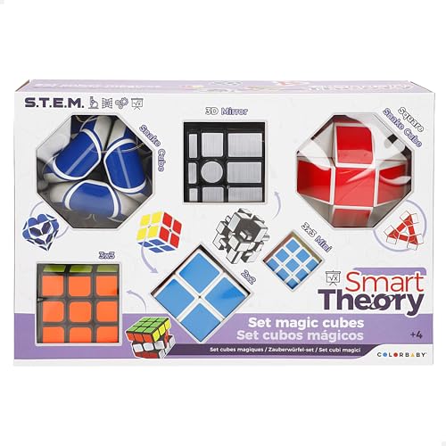 ColorBaby Smart Theory - Set 6 Cubos mágicos, 2 Rompecabezas Snake, 1 Cubo Espejo 3D y 3 clásicos, Juego para niños, Juguete Infantil, Regalo para Toda la Familia (47419)