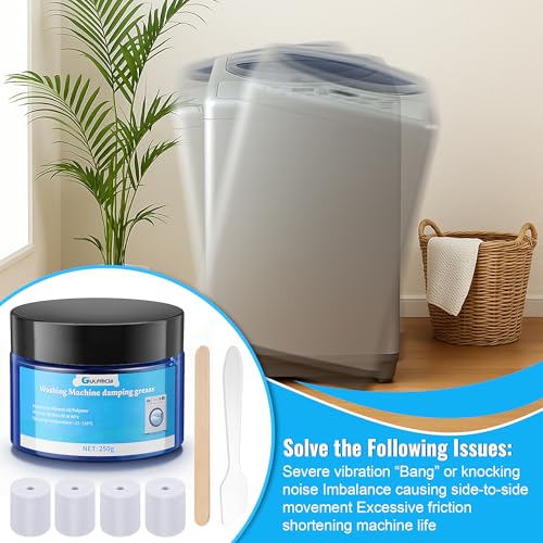 Image of 8.8 oz (250g) Washing Machine Damping Grease with 32 Foam Inserts for Suspension Rods, Vibration & Noise Reduction, Compatible with Most Top-Load Washers, Multi-Purpose Shock Absorption