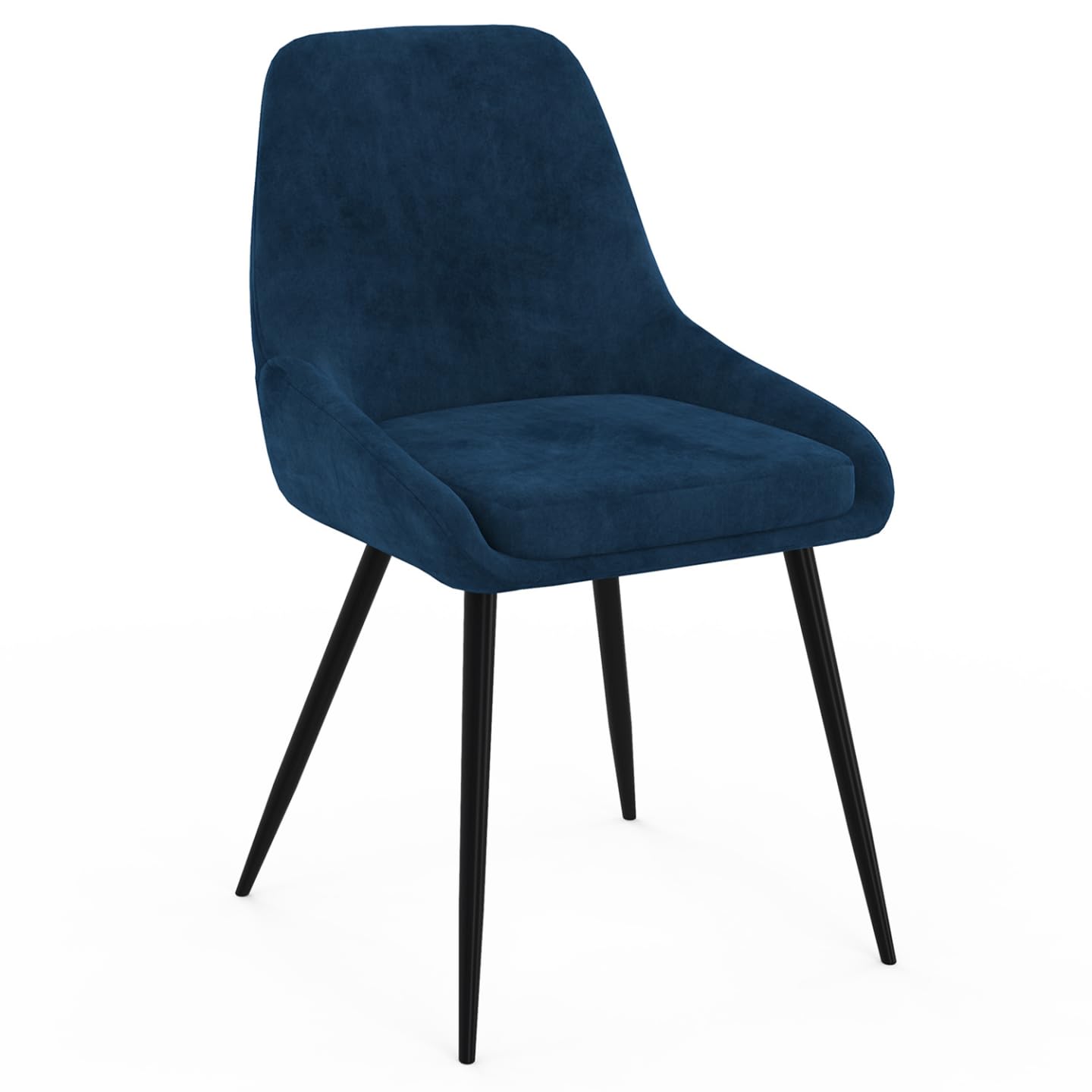 IDMarket - Lot de 4 chaises THALYA en Velours Bleu avec accoudoirs
