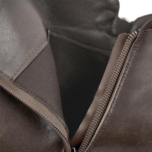 VERISSON Women's Pointed Toe Western Boots Stacked Mid Heel Ankle Boots with side Zippers Nubuck Leather Shoes2