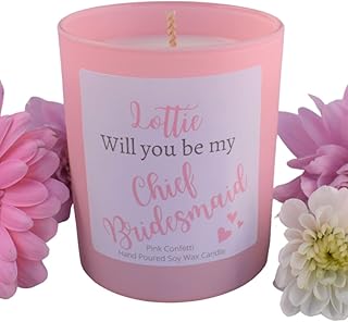 Personalised Chief Bridesmaid Candle Proposal Gift Will you be my chief bridesmaid Luxury Soy Wax Candle 35 hour By Fizzy Fuzzy