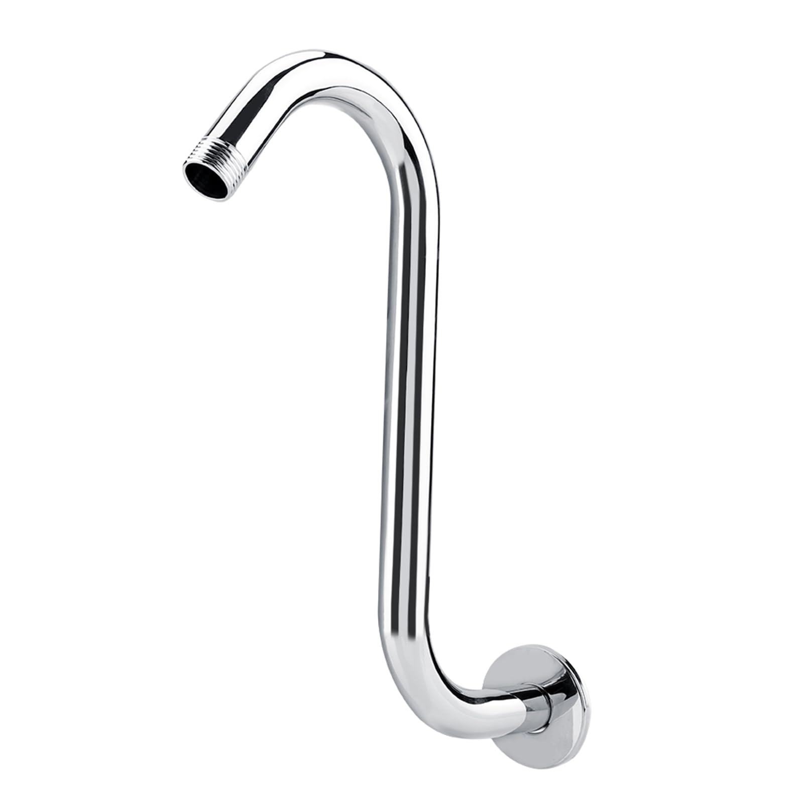 Generic Brazo de Ducha Curvado en S de Gran Altura, Acabado Plateado, Ideal para Personas Altas, Acero Inoxidable Resistente
