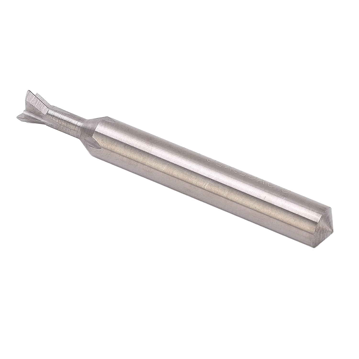 Dovetail Cutter Carbide End Mill 6mm Shank 4 Flute for Wood Aluminum Slotting Milling 50mm Length T Slot Chip Breaker Woodworking Metalworking Tool(65°)